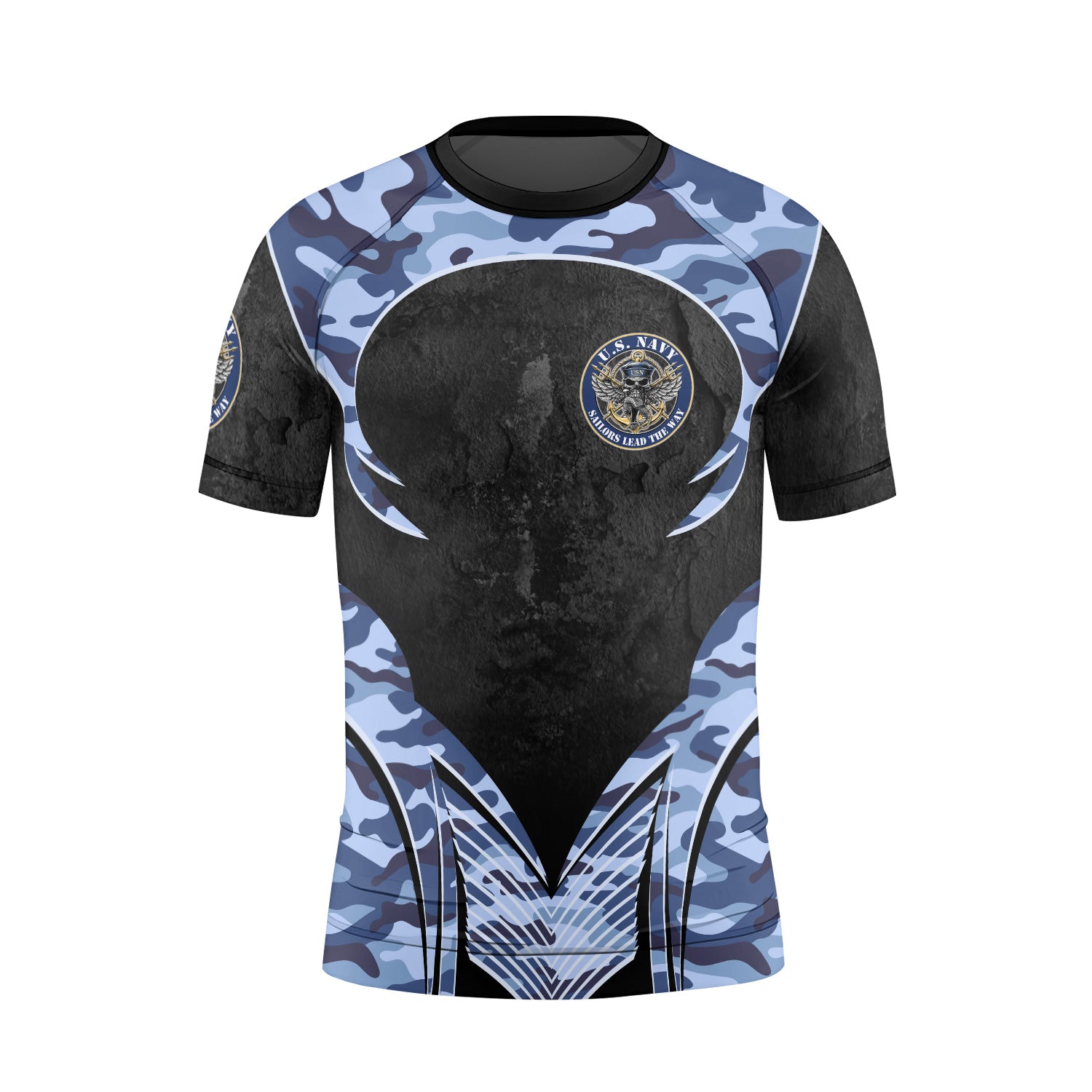 US Skull Navy Kids Rash Guard