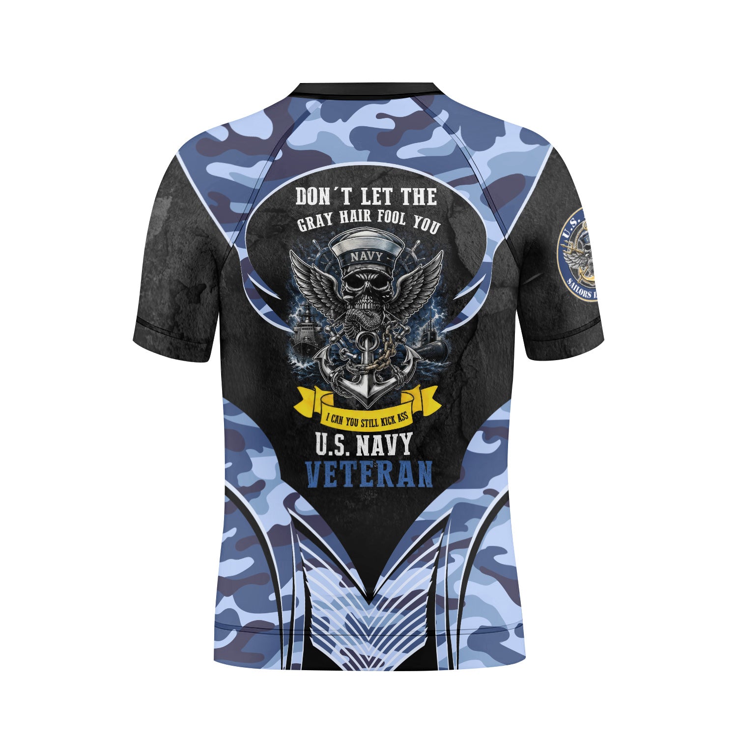 US Skull Navy Kids Rash Guard