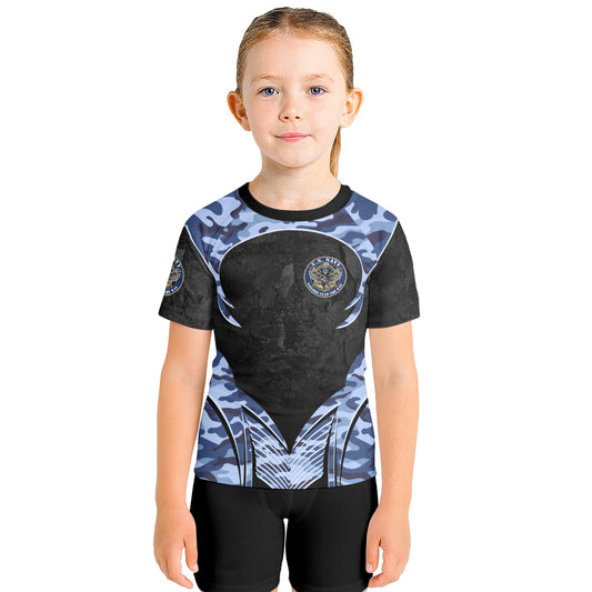 US Skull Navy Kids Rash Guard
