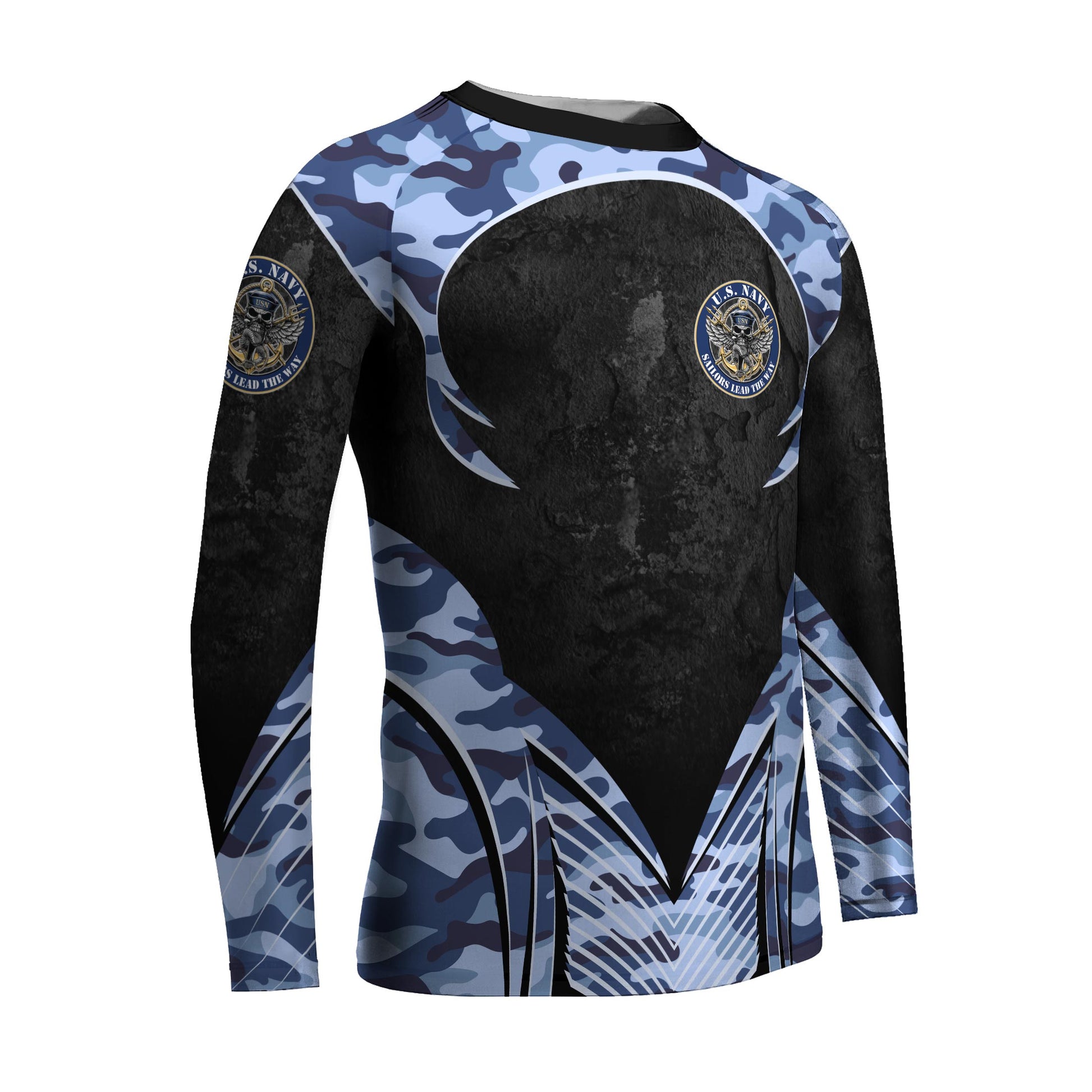 US Skull Navy Kids Rash Guard