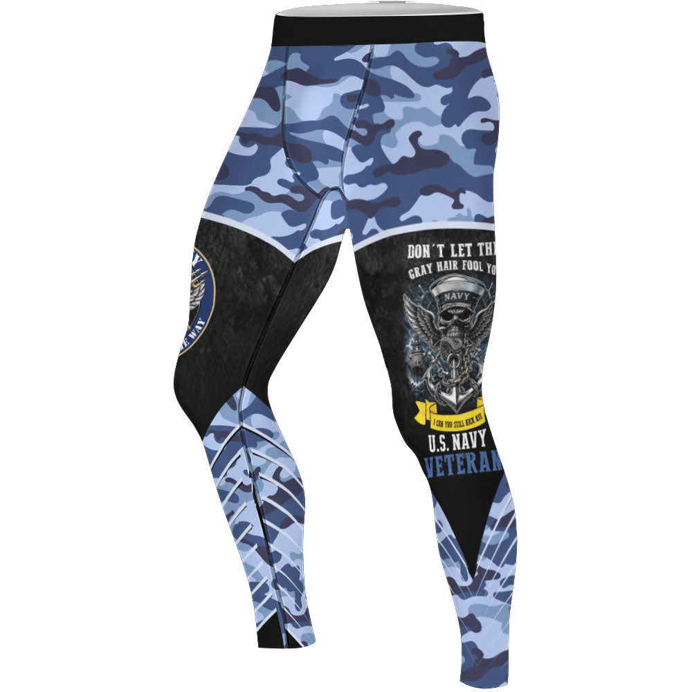 US Skull Navy Men's Compression Leggings