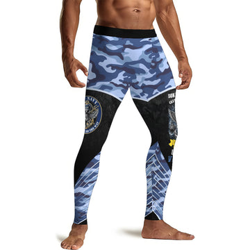 US Skull Navy Men's Compression Leggings