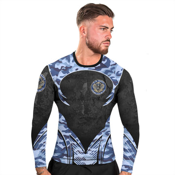 US Skull Navy Men's Long Sleeve Rash Guard