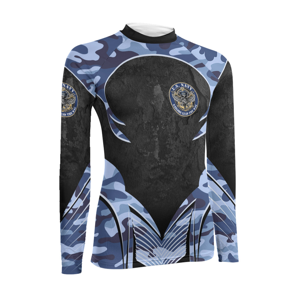 US Skull Navy Women's Long Sleeve Rash Guard