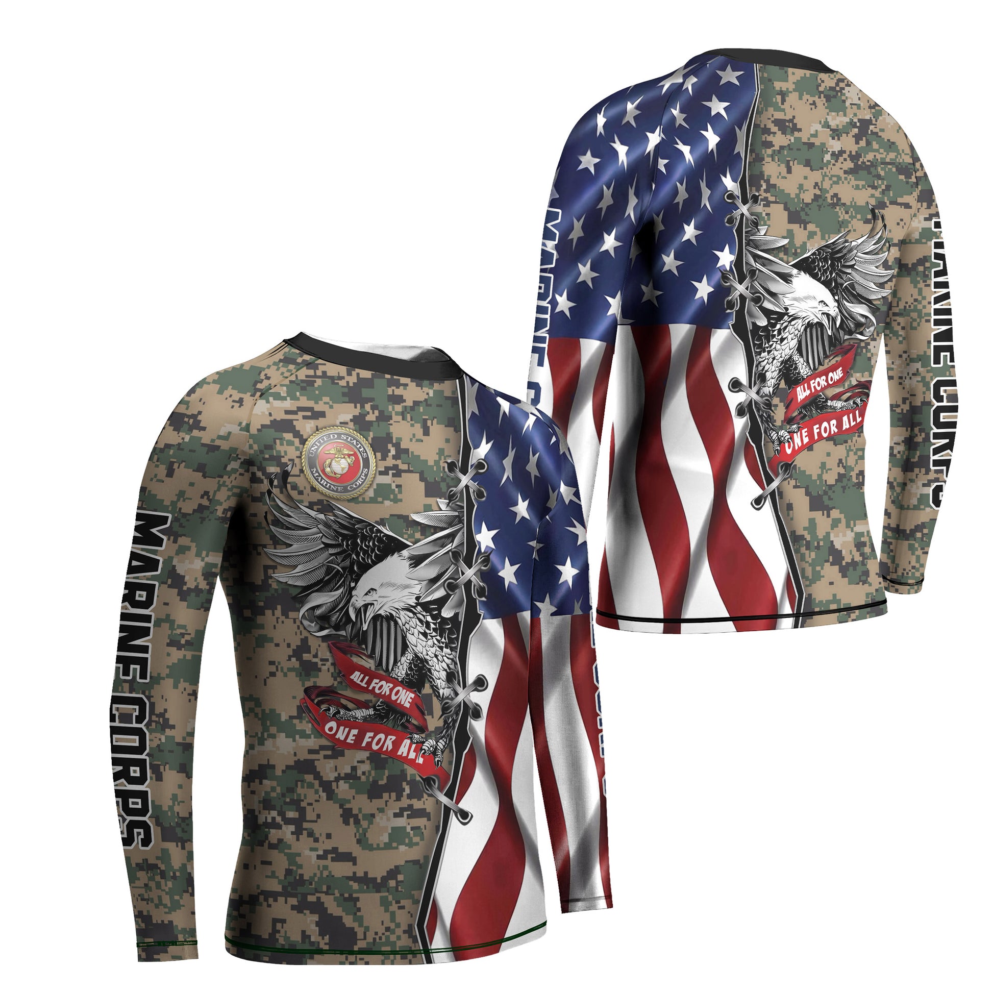US Veteran All For One Kids Rash Guard