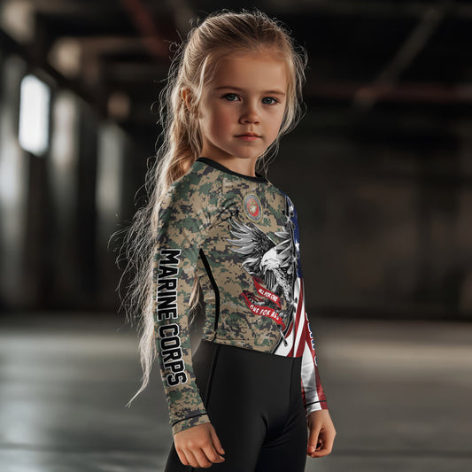 US Veteran All For One Kids Rash Guard
