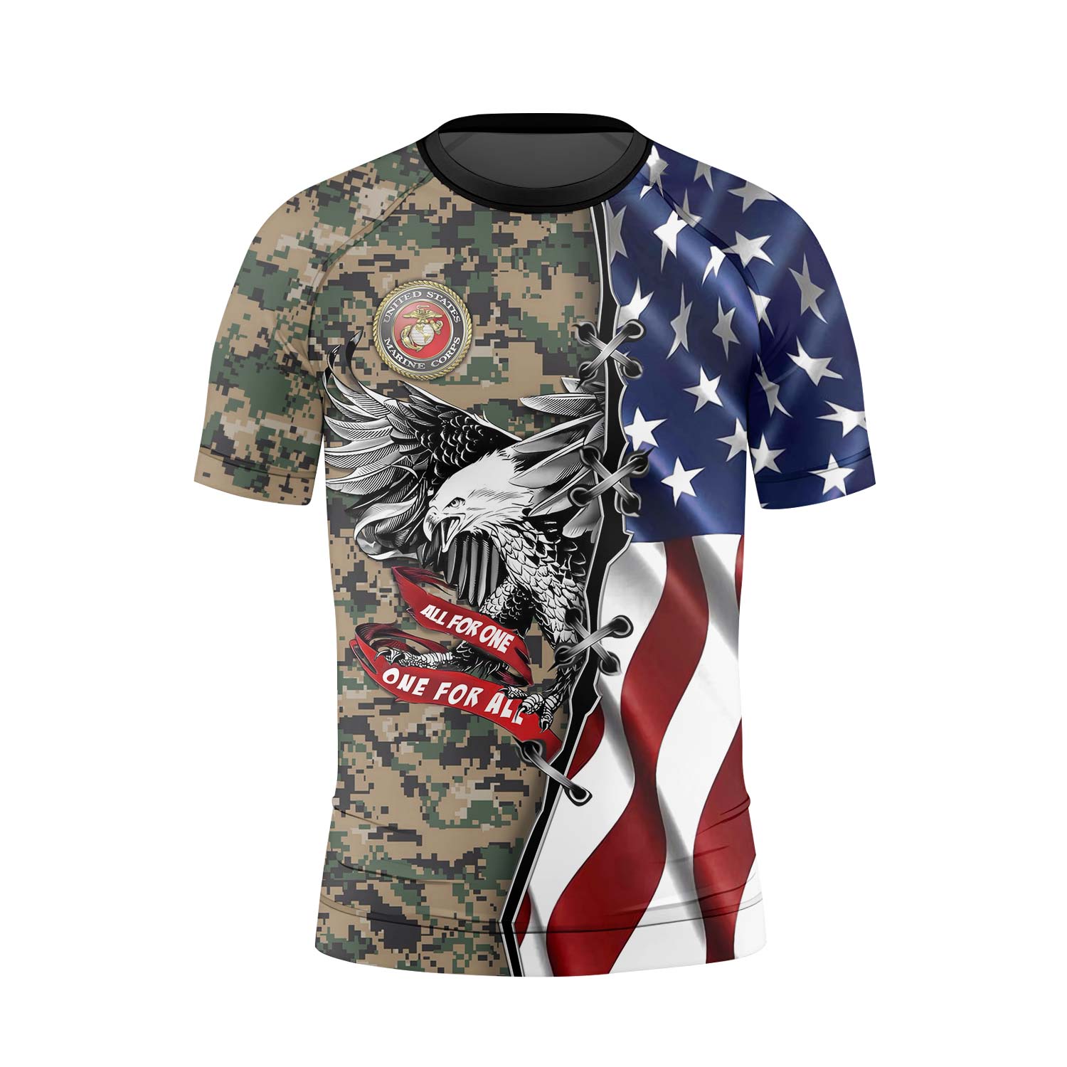 US Veteran All For One Kids Rash Guard