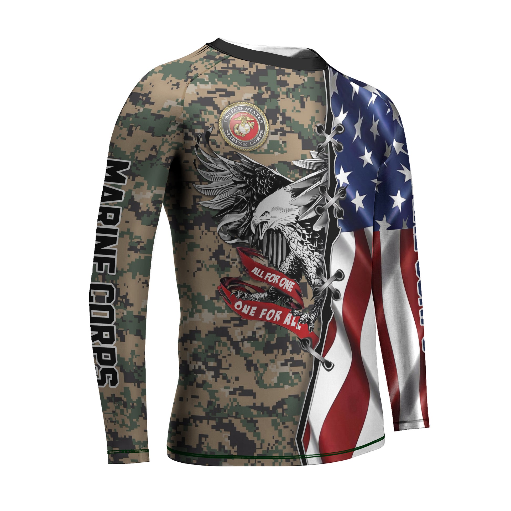 US Veteran All For One Kids Rash Guard