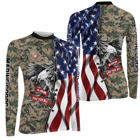 US Veteran All For One Women's Long Sleeve Rash Guard