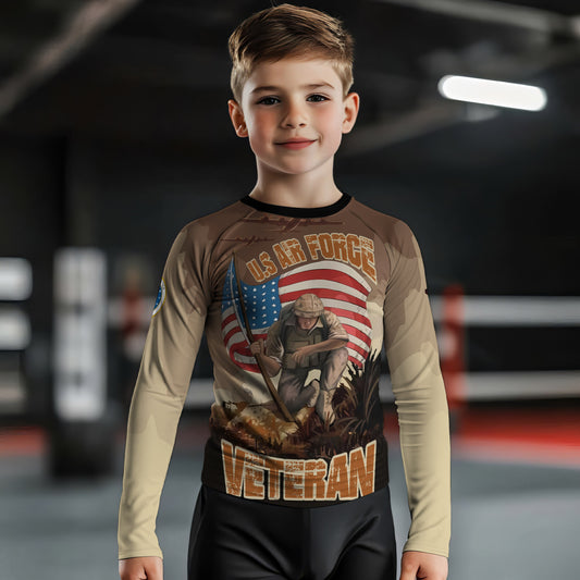USA Air Force Veteran Kids Rash Guard