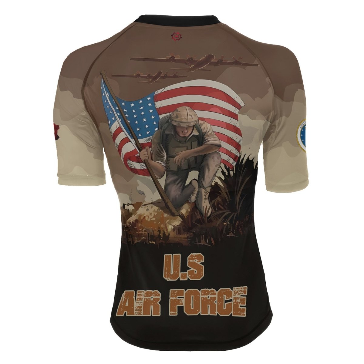 USA Air Force Veteran Women's Short Sleeve Rash Guard - BattleFitGear