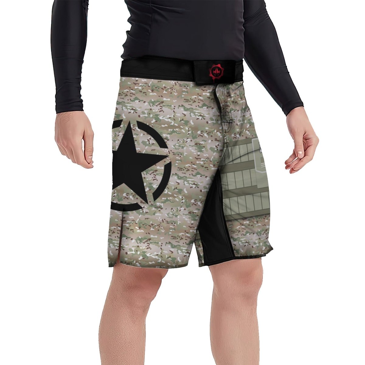 【U LAN】Actry Military Shorts Vintage Infantry Cargo Shorts - Utility Digital Camo Shorts
