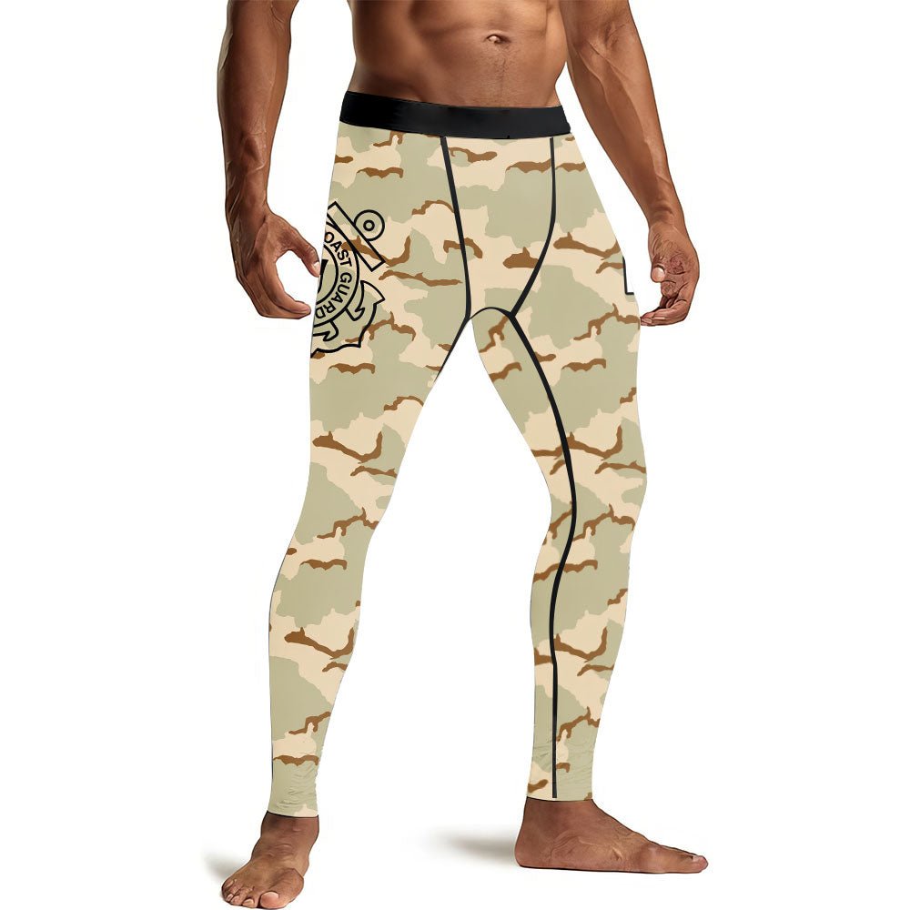 USA Coast Guard Veteran Men's Compression Leggings - BattleFitGear