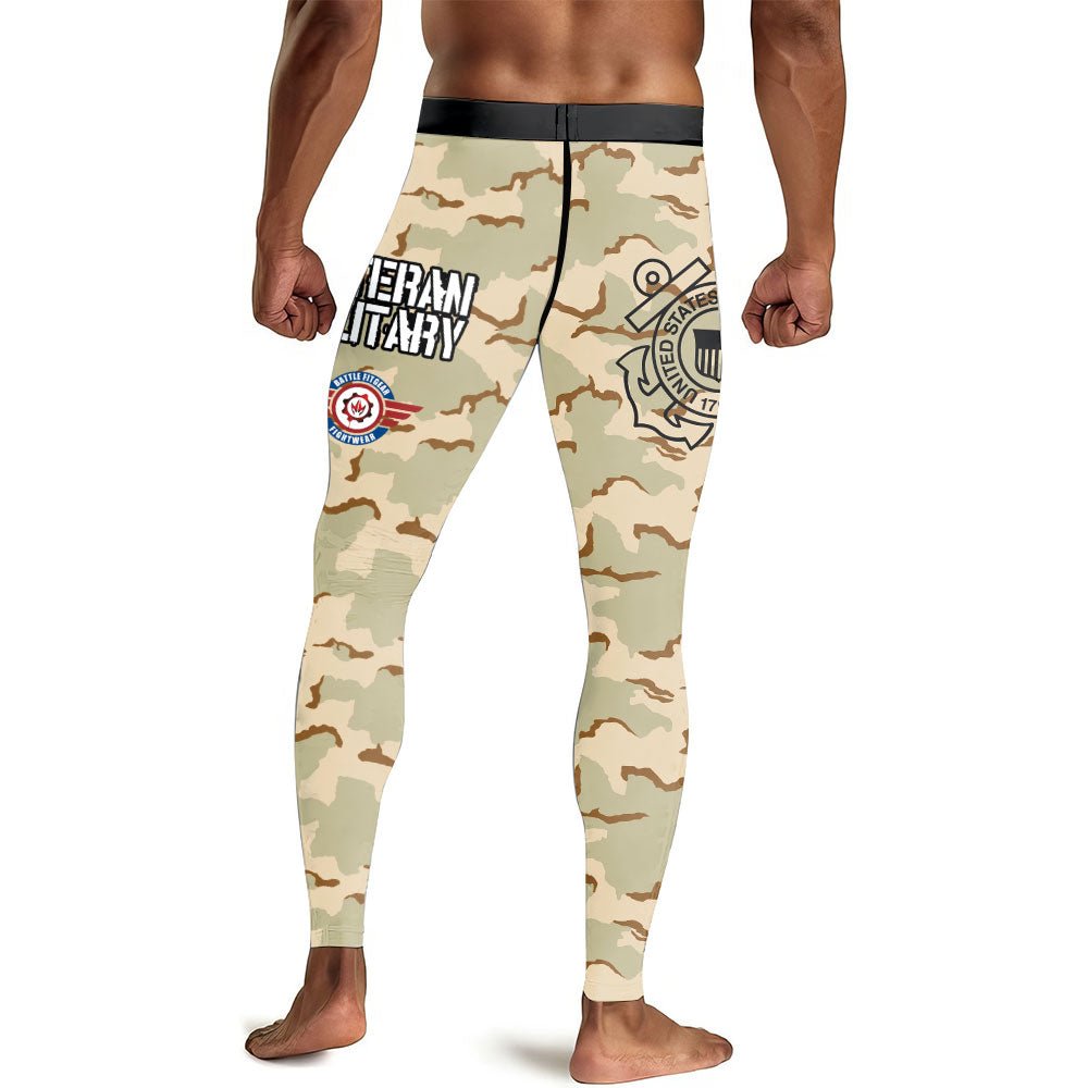 USA Coast Guard Veteran Men's Compression Leggings - BattleFitGear