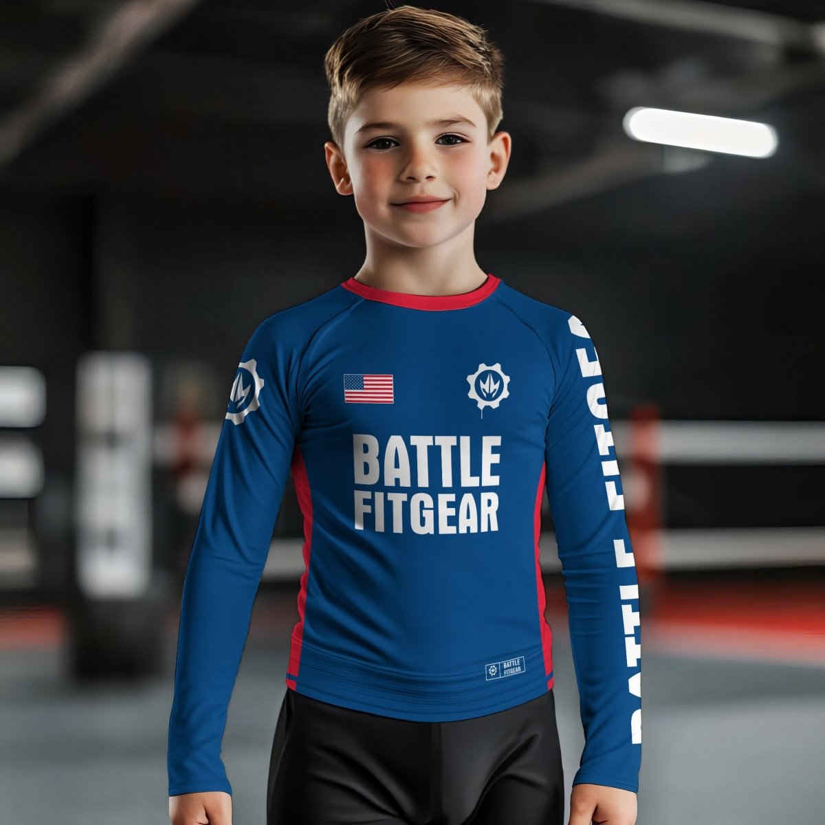 USA Flag Kids Rash Guard - BattleFitGear