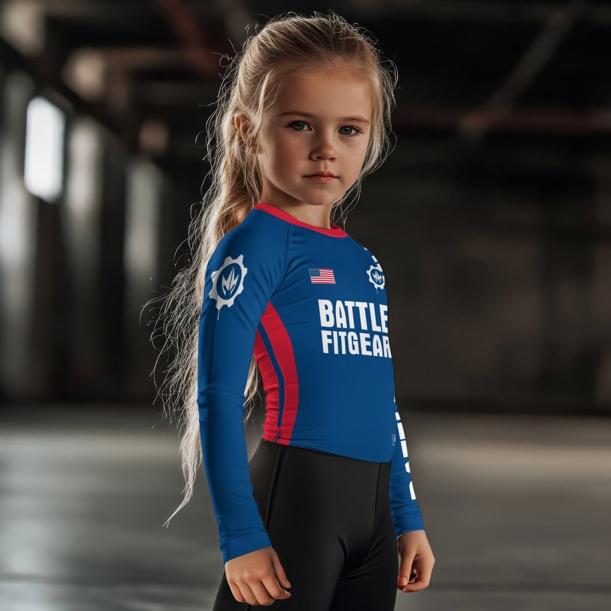 USA Flag Kids Rash Guard - BattleFitGear