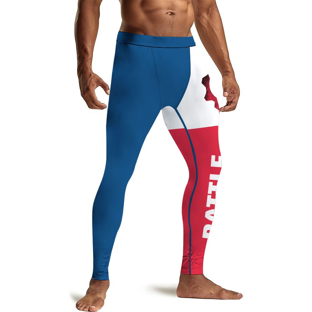 USA Flag Men's Compression Leggings - BattleFitGear