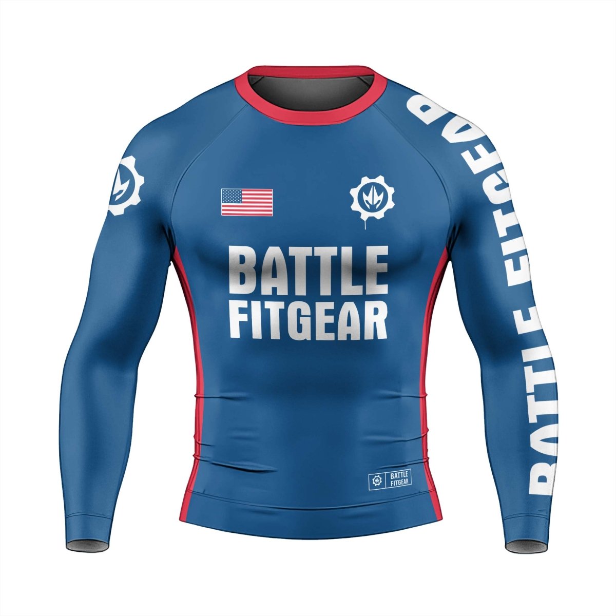 USA Flag Men's Long Sleeve Rash Guard - BattleFitGear