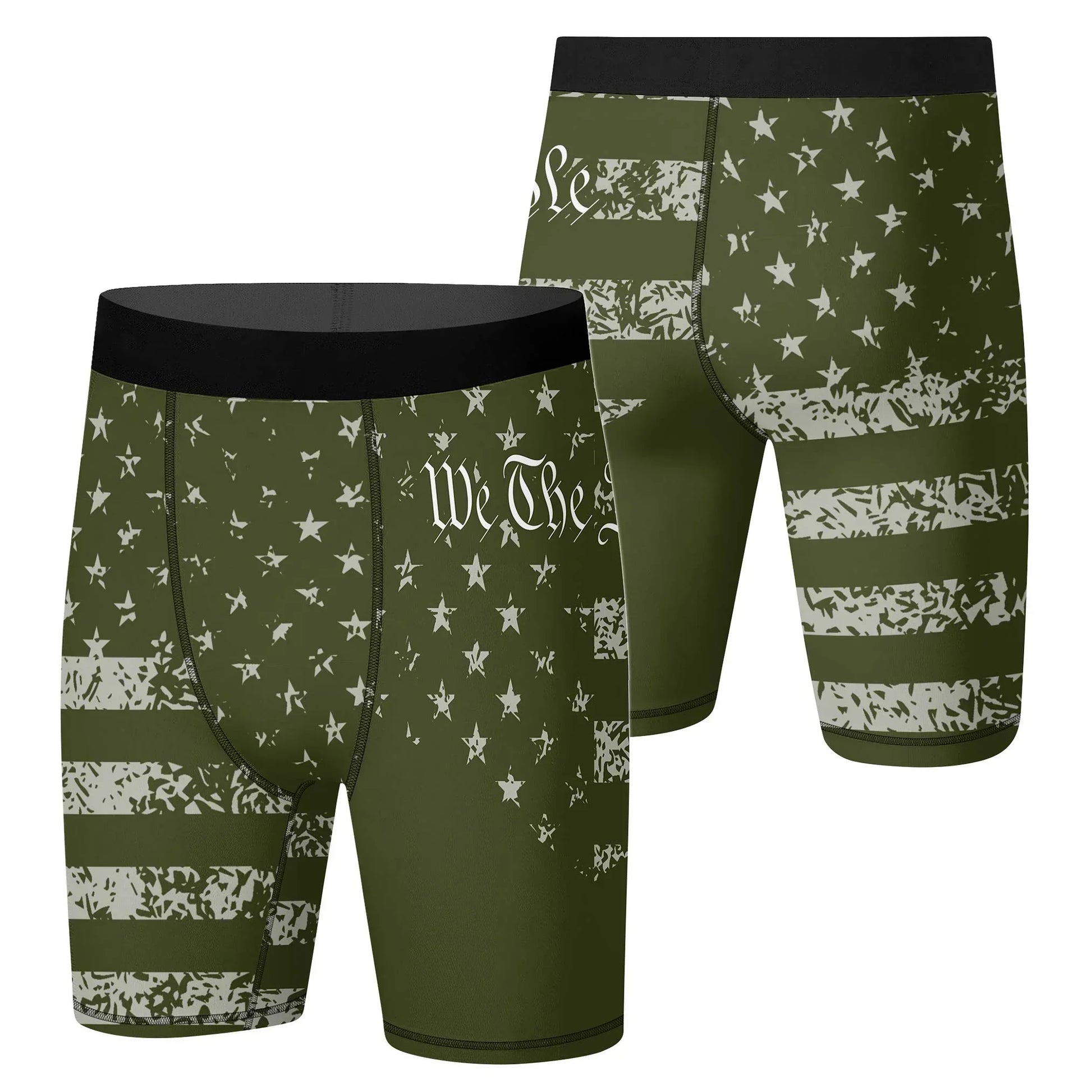 USA Flag Veteran Compression Shorts