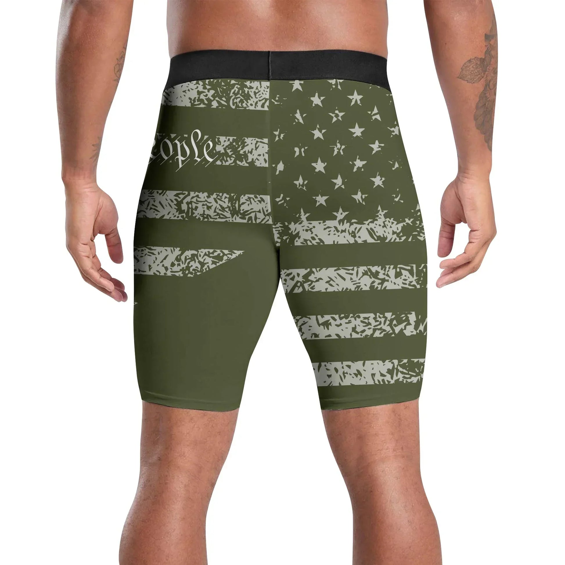 USA Flag Veteran Compression Shorts