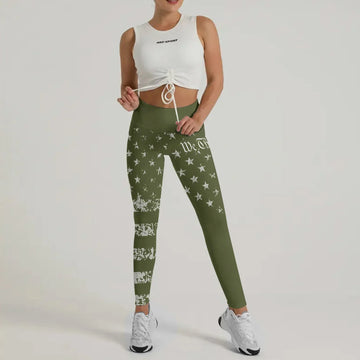 USA Flag Veteran Leggings