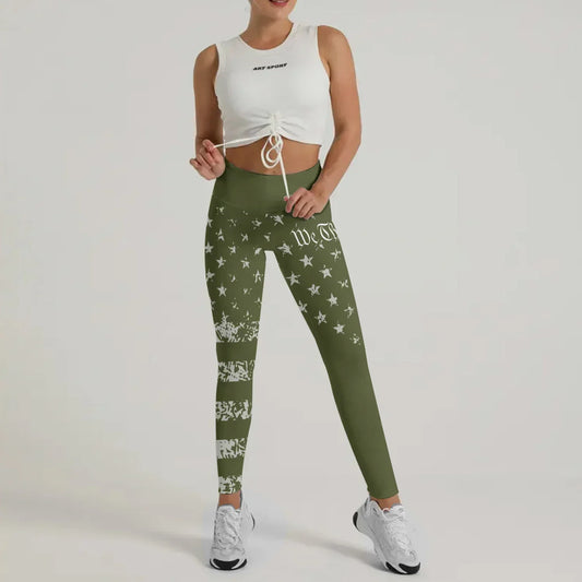 USA Flag Veteran Leggings