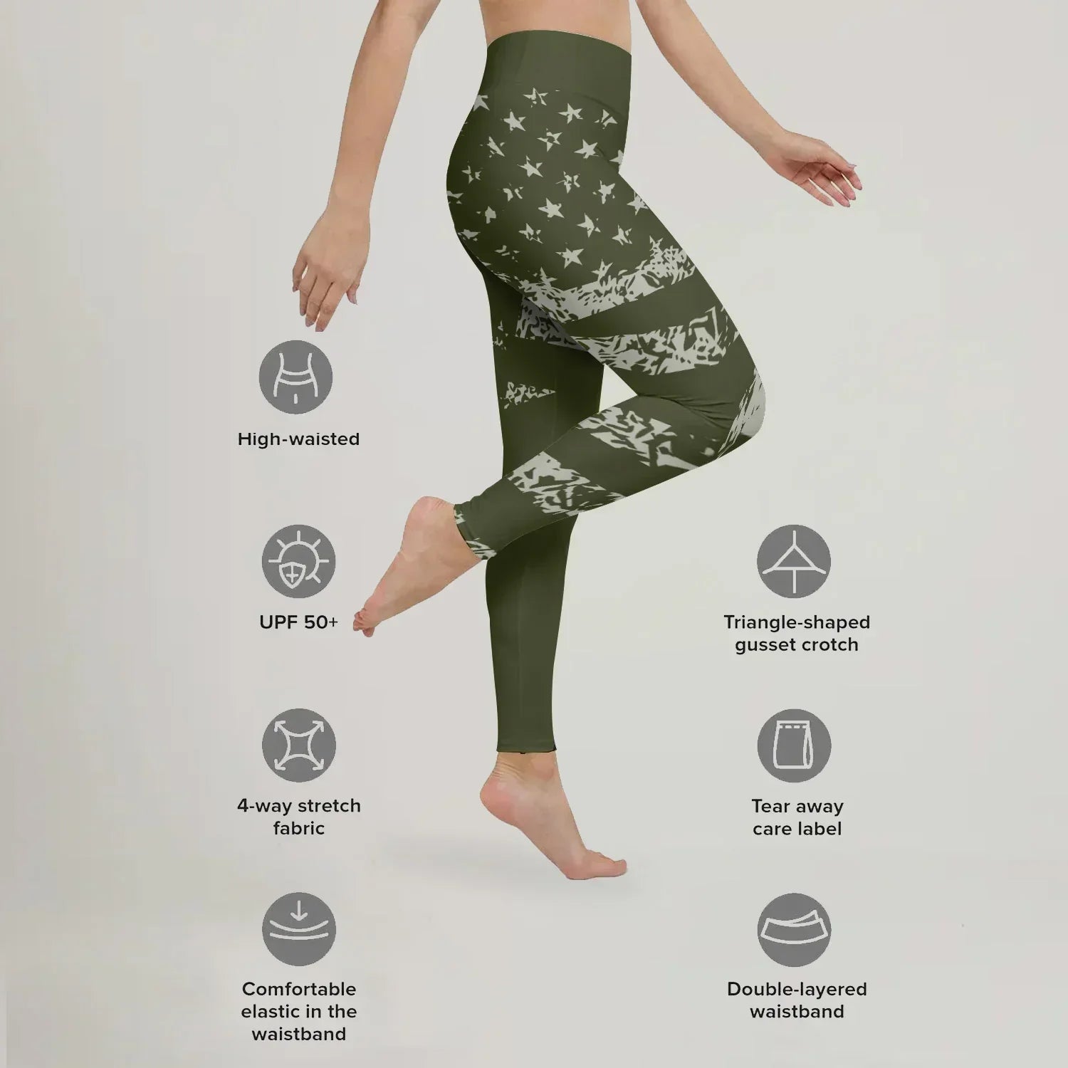 USA Flag Veteran Leggings