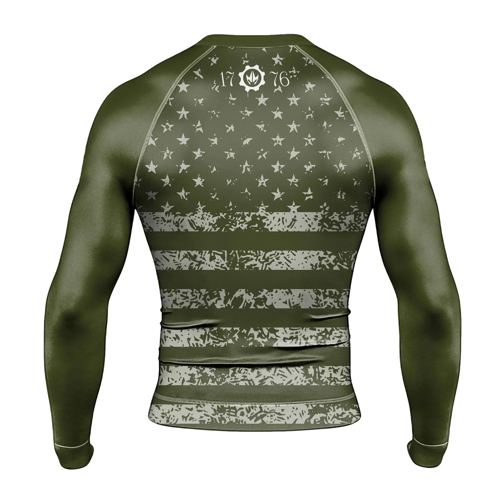 USA Flag Veteran Men's Long Sleeve Rash Guard