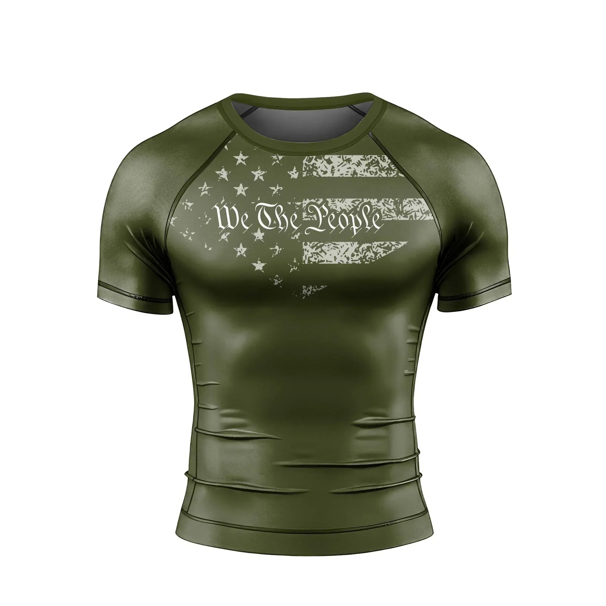 USA Flag Veteran Men's Short Sleeve Rash Guard