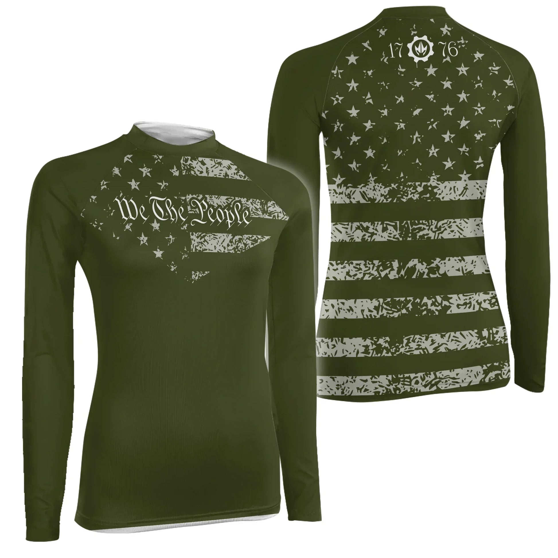 USA Flag Veteran Women's Long Sleeve Rash Guard
