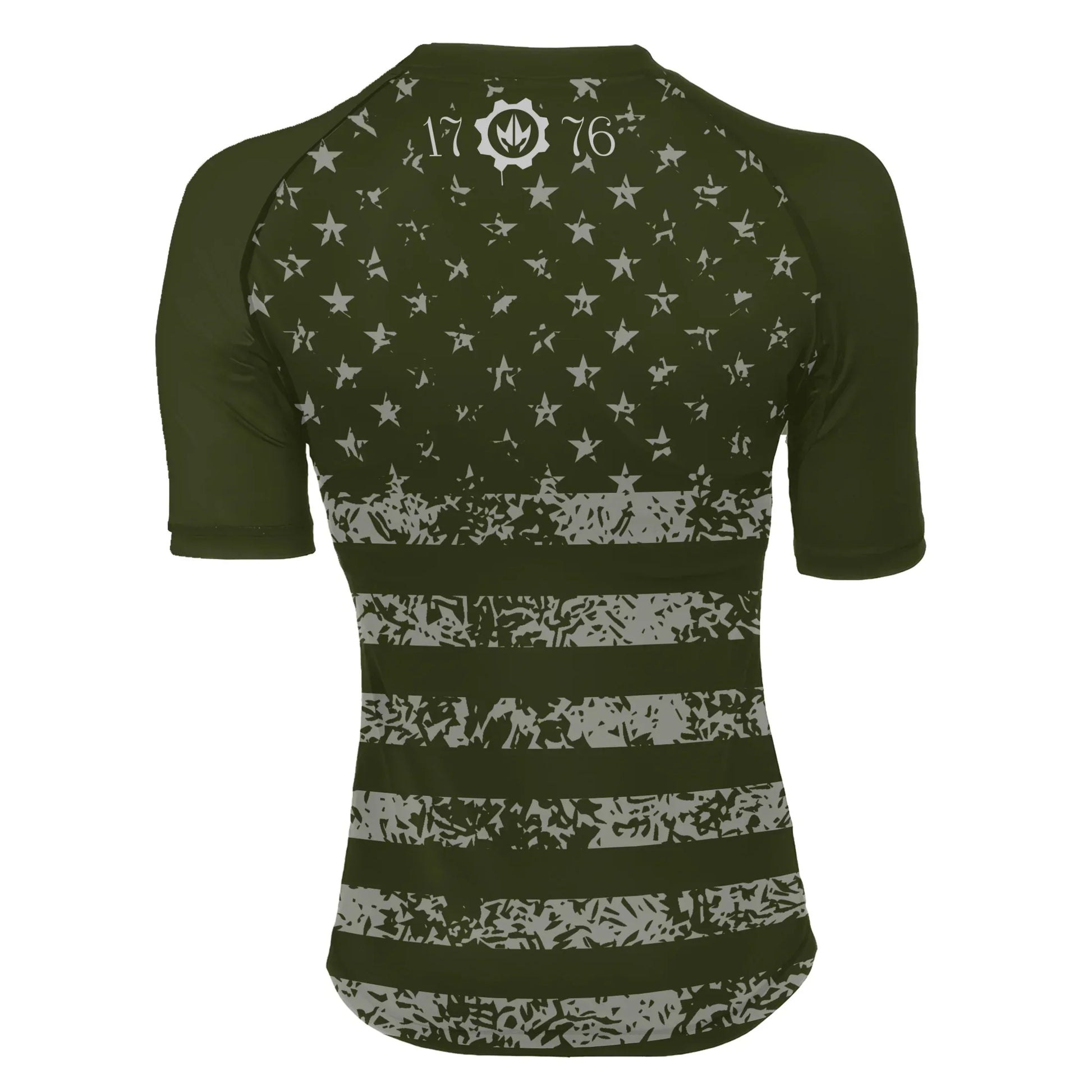 USA Flag Veteran Women's Short Sleeve Rash Guard