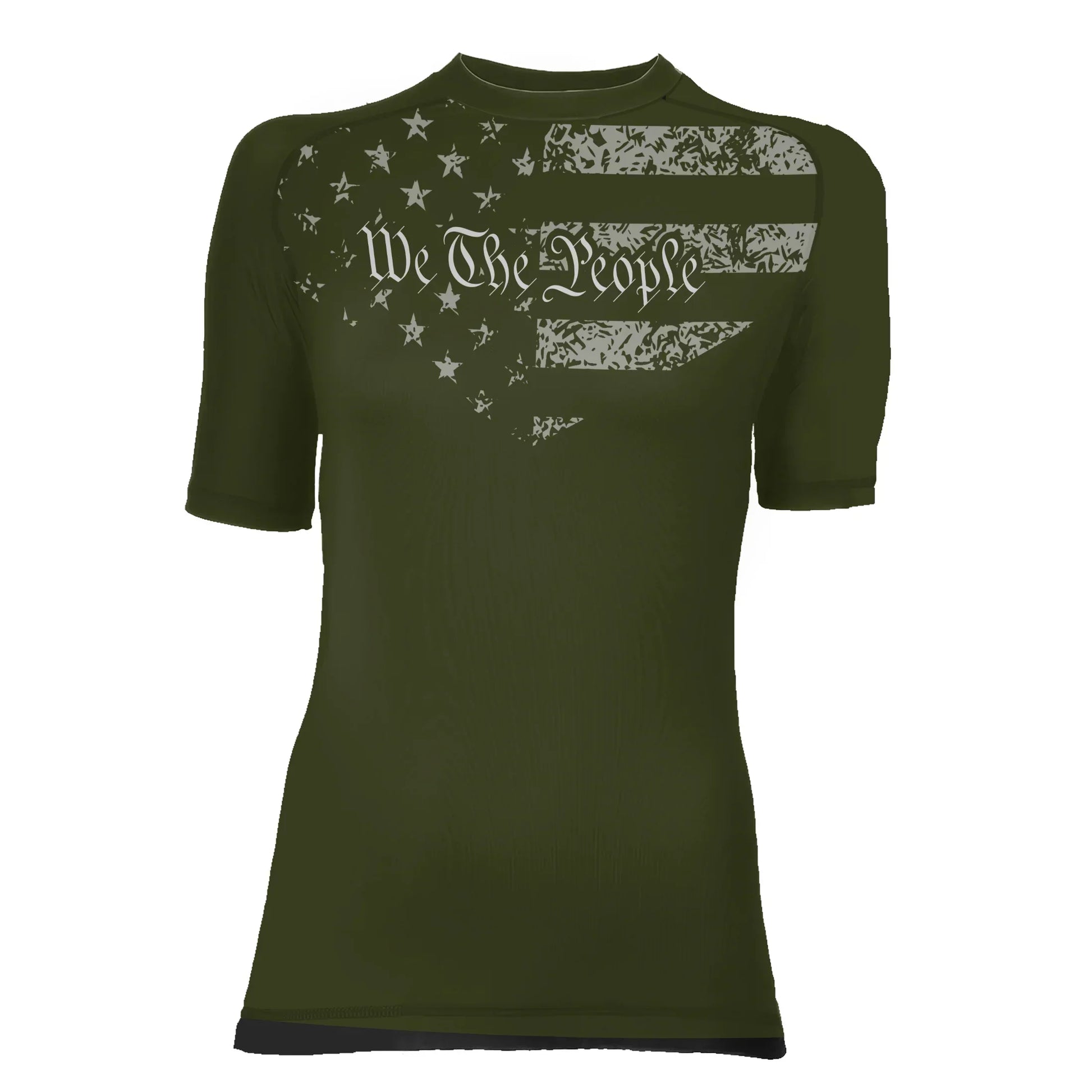 USA Flag Veteran Women's Short Sleeve Rash Guard