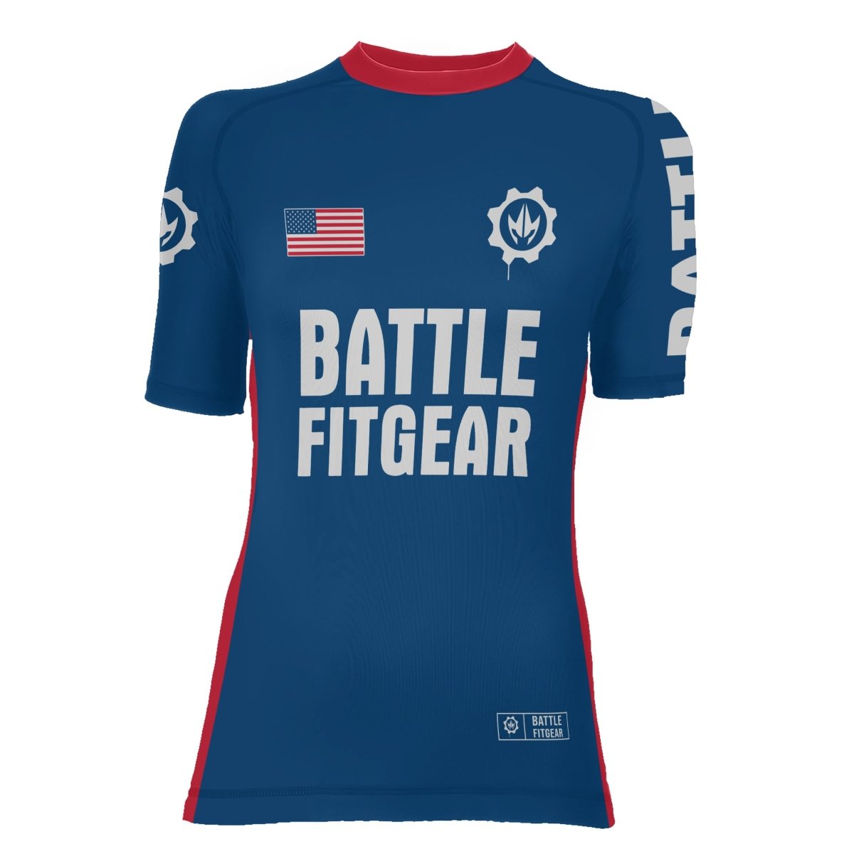 USA Flag Women's Short Sleeve Rash Guard - BattleFitGear