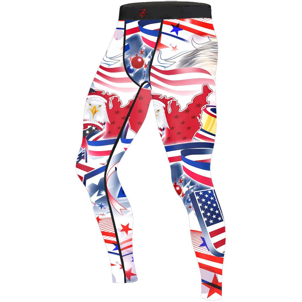 USA Independence Day Men's Compression Leggings - BattleFitGear