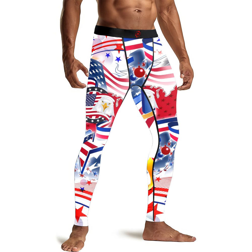 USA Independence Day Men's Compression Leggings - BattleFitGear