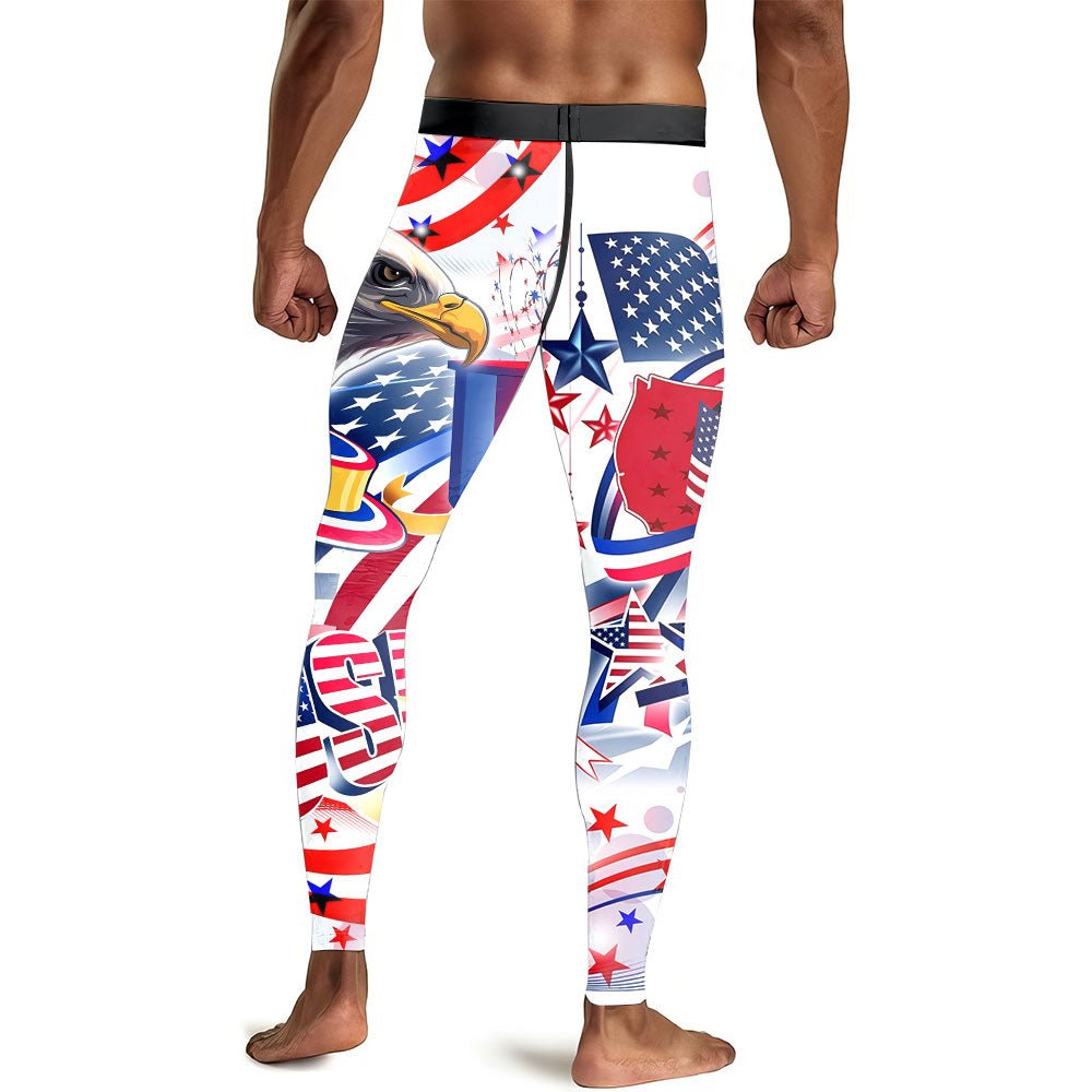 USA Independence Day Men's Compression Leggings - BattleFitGear