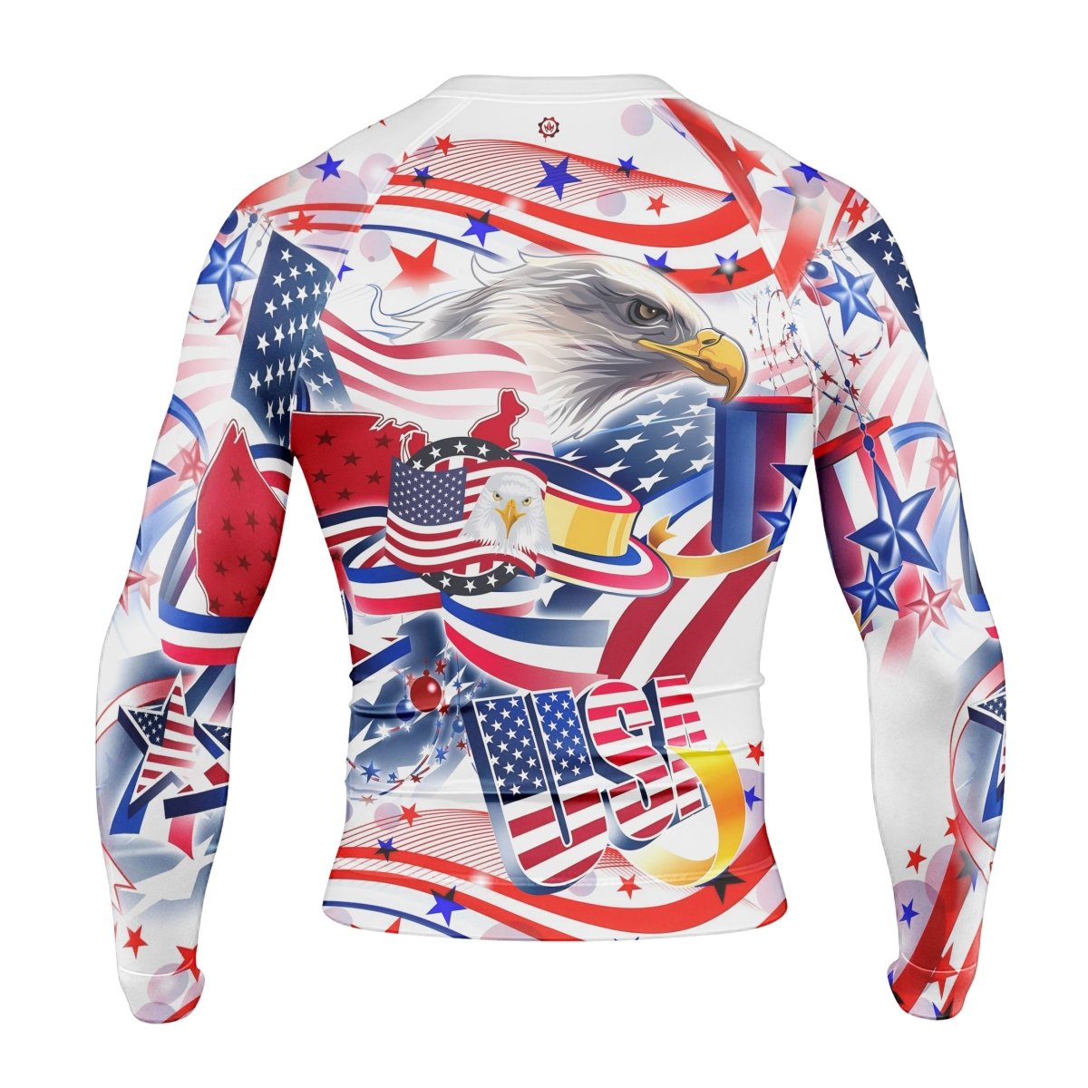 USA Independence Day Men's Long Sleeve Rash Guard - BattleFitGear