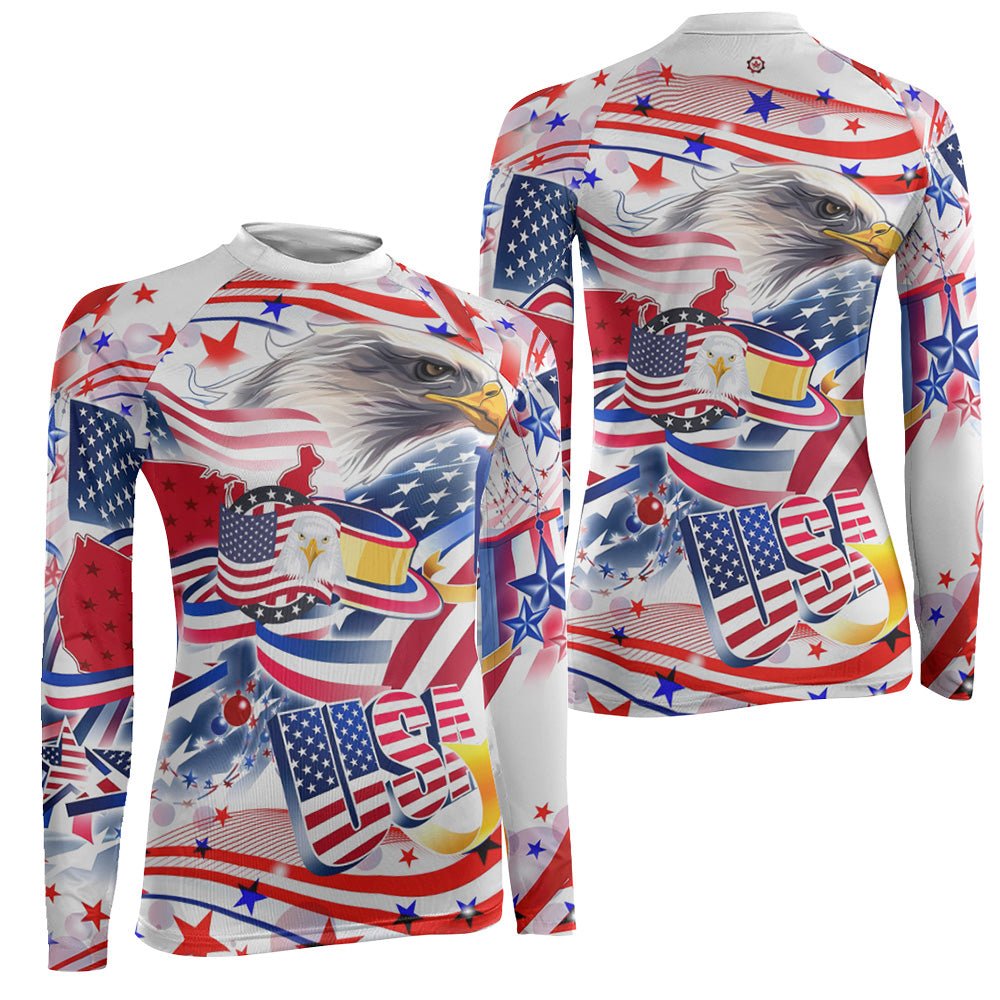 USA Independence Day Women's Long Sleeve Rash Guard - BattleFitGear