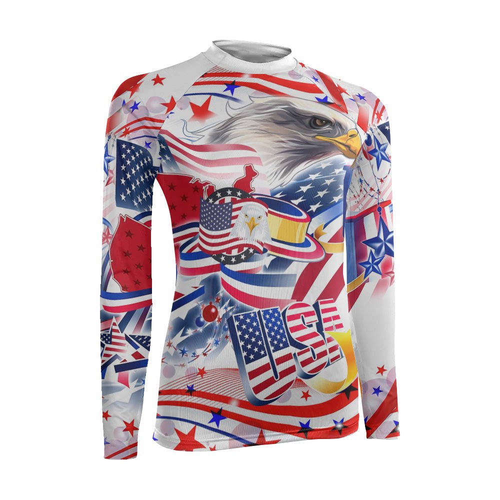 USA Independence Day Women's Long Sleeve Rash Guard - BattleFitGear