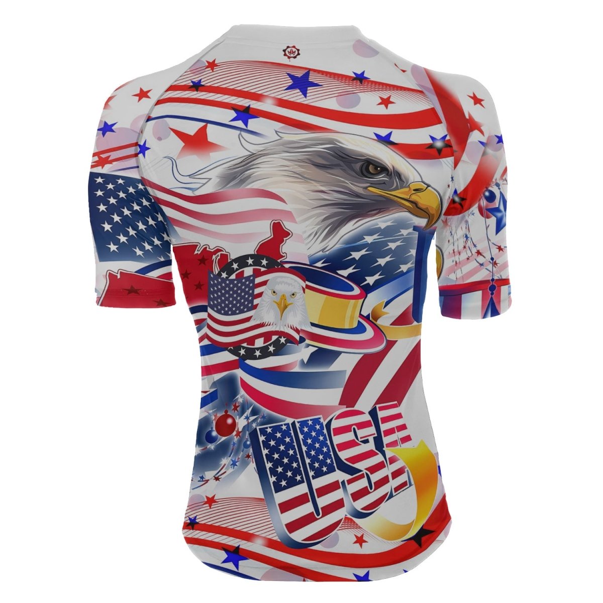 USA Independence Day Women's Short Sleeve Rash Guard - BattleFitGear