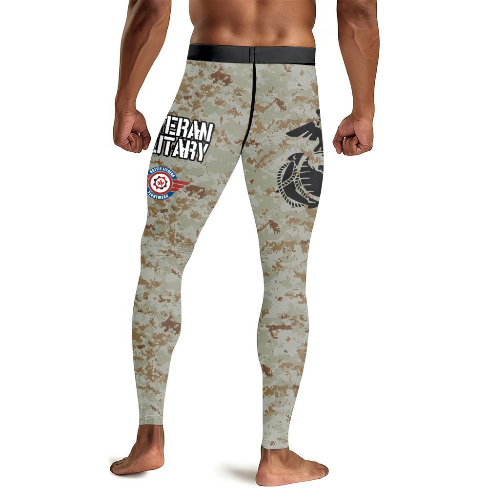 USA Marine Corp Veteran Men's Compression Leggings - BattleFitGear