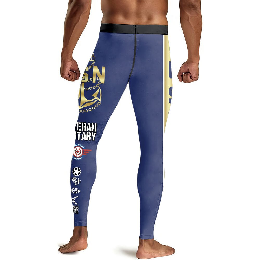 USA Navy Veteran Men's Compression Leggings - BattleFitGear