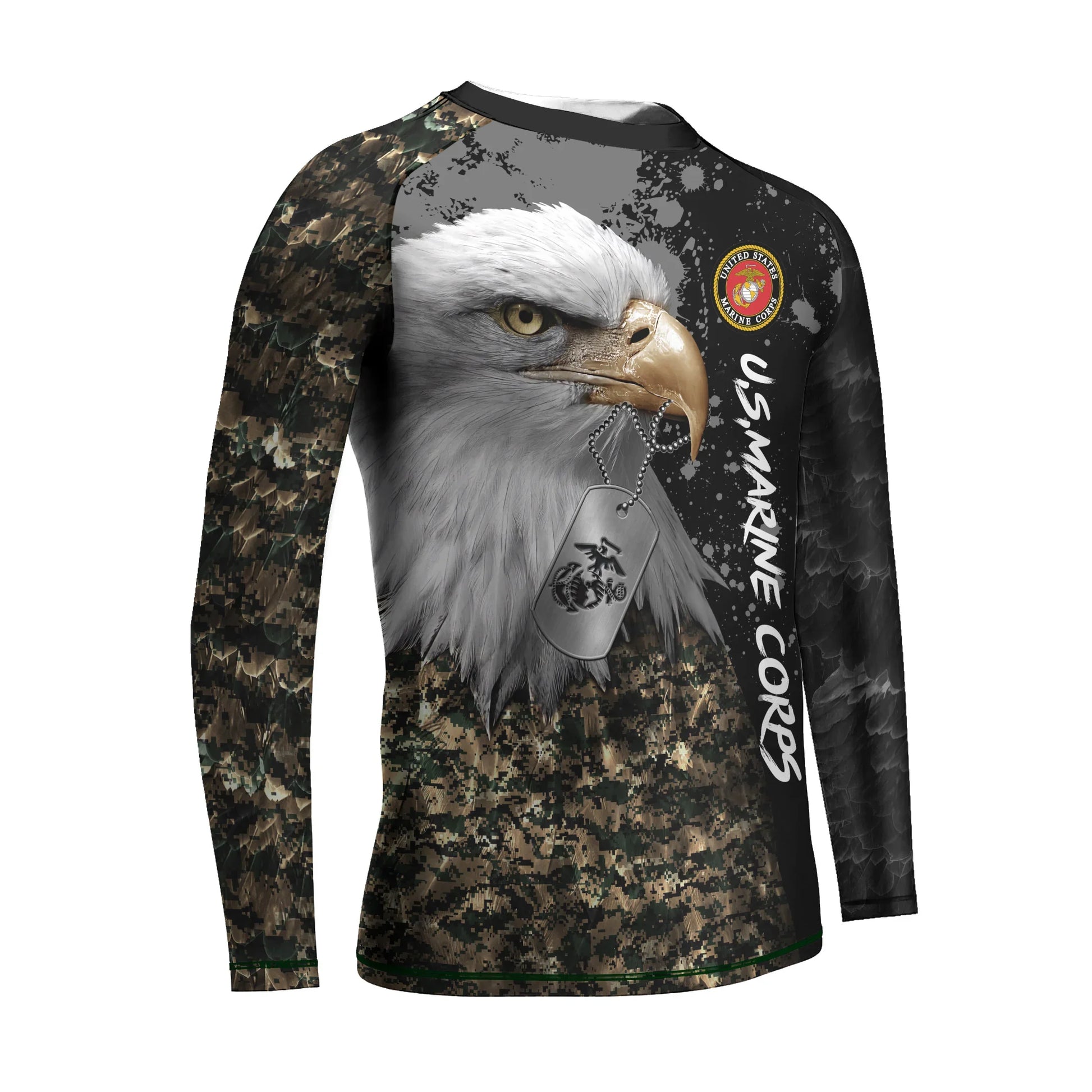USMC Eagle Military Kids Rash Guard