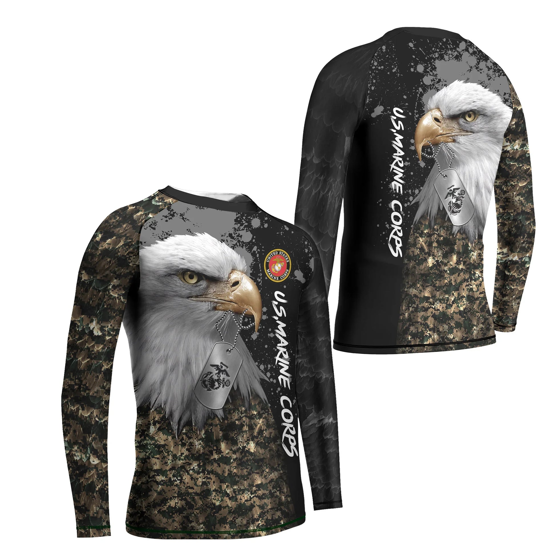 USMC Eagle Military Kids Rash Guard