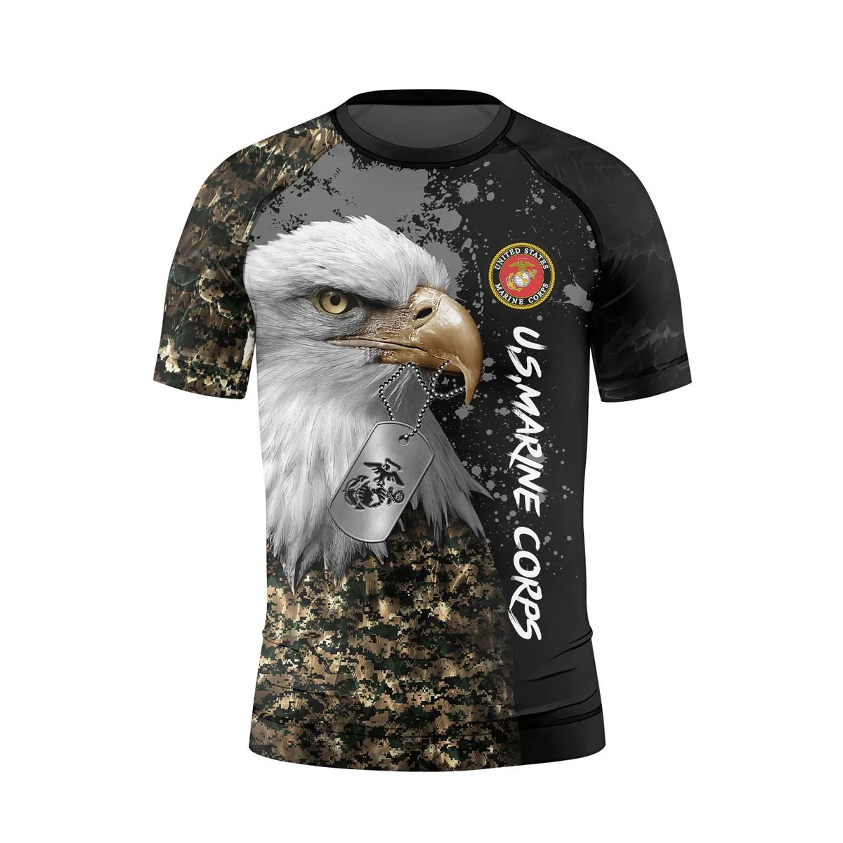 USMC Eagle Military Kids Rash Guard