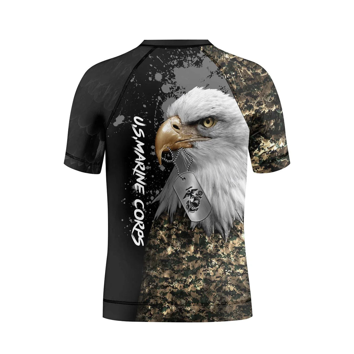 USMC Eagle Military Kids Rash Guard