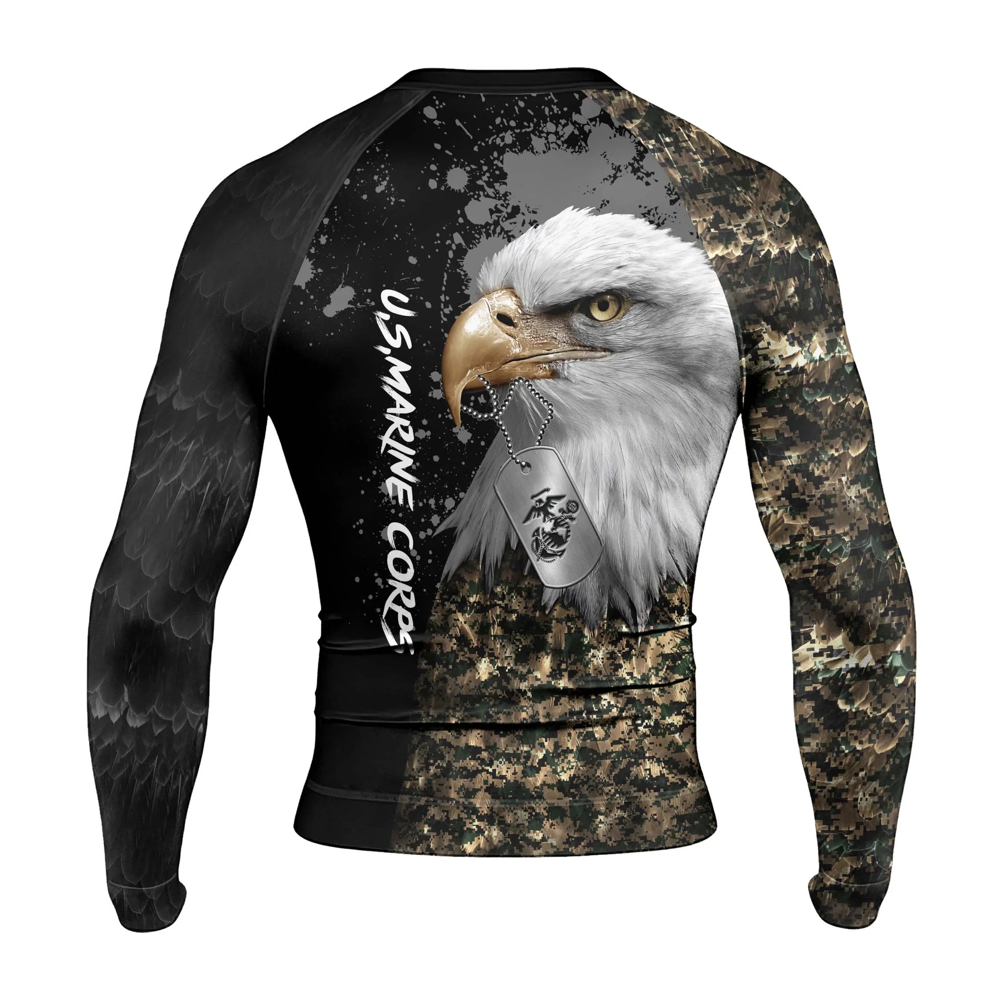 USMC Eagle Military Men's Long Sleeve Rash Guard