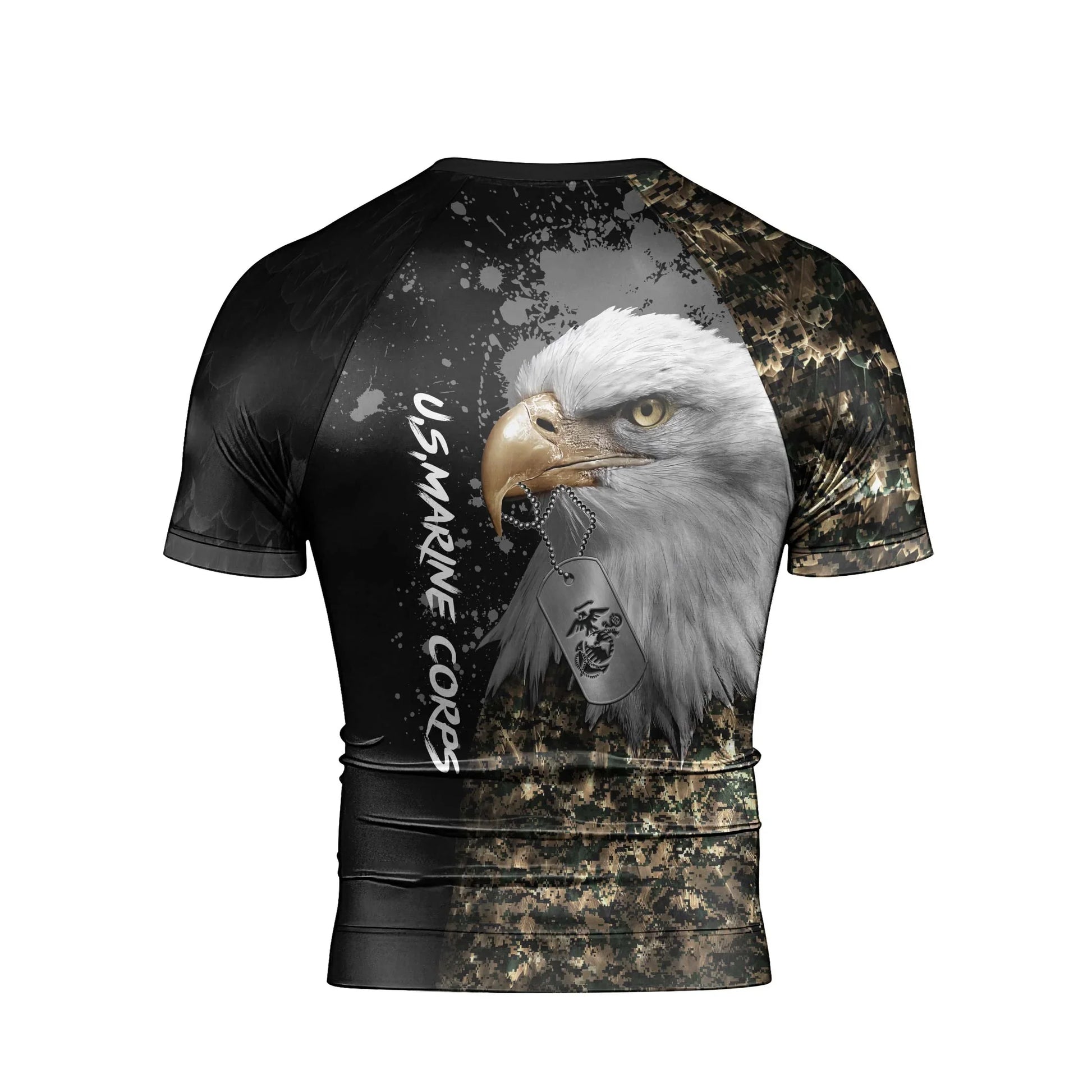 USMC Eagle Military Men's Short Sleeve Rash Guard