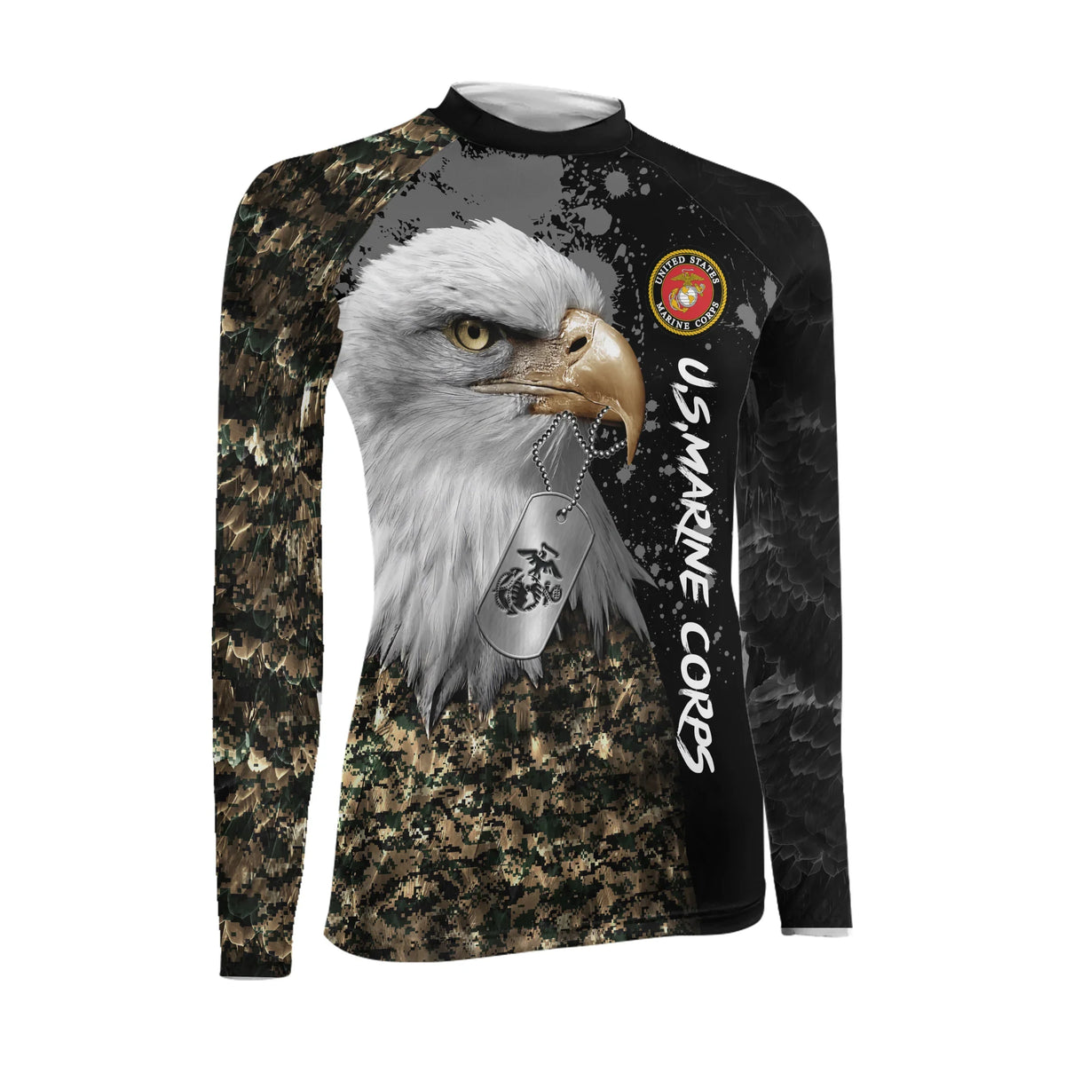 USMC Eagle Military Women's Long Sleeve Rash Guard