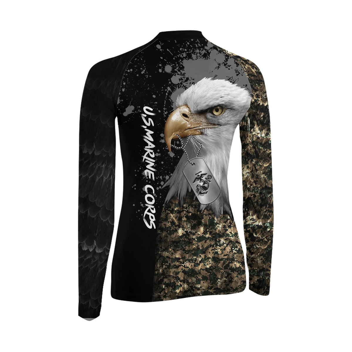 USMC Eagle Military Women's Long Sleeve Rash Guard
